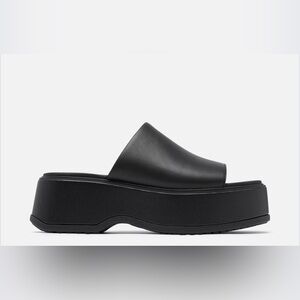 Sorel Daytime Slide Black Platform Sandals